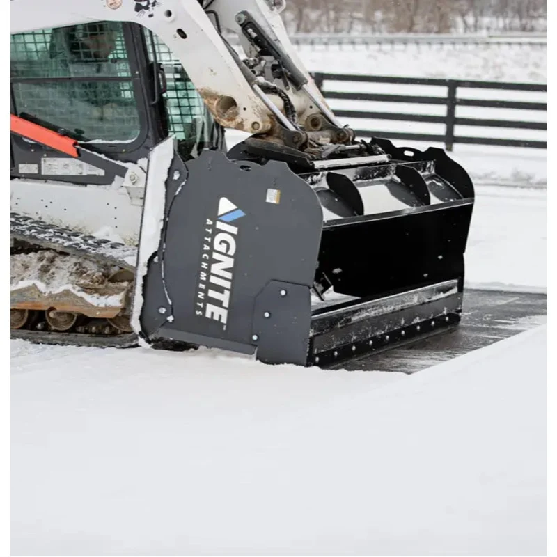 Ignite Attachments Universal Quick Attach Snow Pusher | Working Width 85 | Hydraulic Flow 35-80 | Optional Drag Kit | For Skid Steers