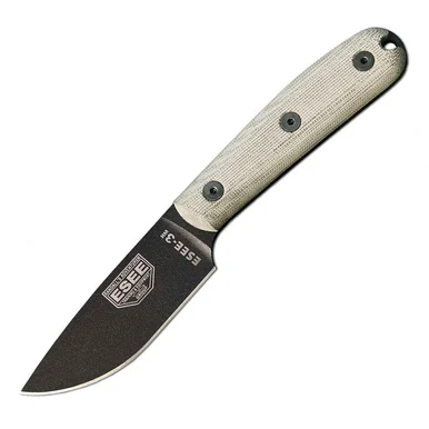 ESEE 3HM Fixed Blade Knife 3.63in Plain Edge Natural Micarta ESEE3HM
