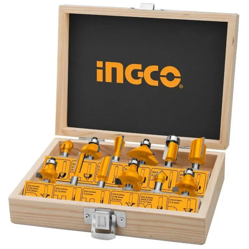 Ingco AKRT12121 12pcs Router Bit Set 1/2″