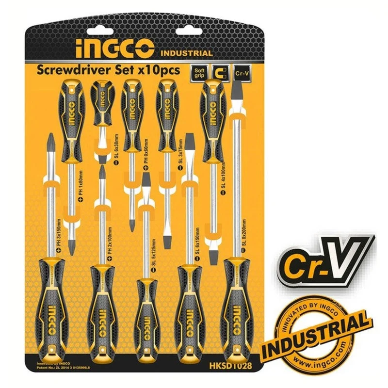 Ingco HKSD1028 10pcs Screwdriver Set