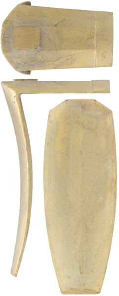 Isaac Haines Buttplate,small, after John Bivins,wax cast brassOverall length 4-3/4", width 1-7/8", comb 2-3/4"