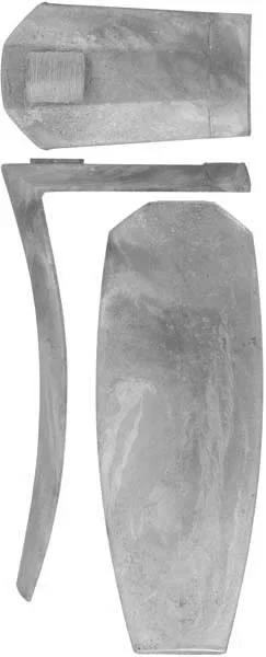 Isaac Haines Buttplate,small, after John Bivins,wax cast steelOverall length 4-3/4", width 1-7/8", comb 2-3/4"