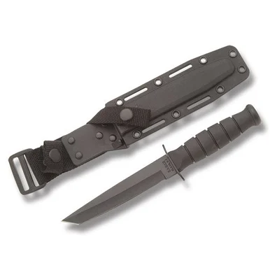 KA-BAR Short Tanto Fixed Blade Knife 5.25 Inch Plain Black Tanto KA5054