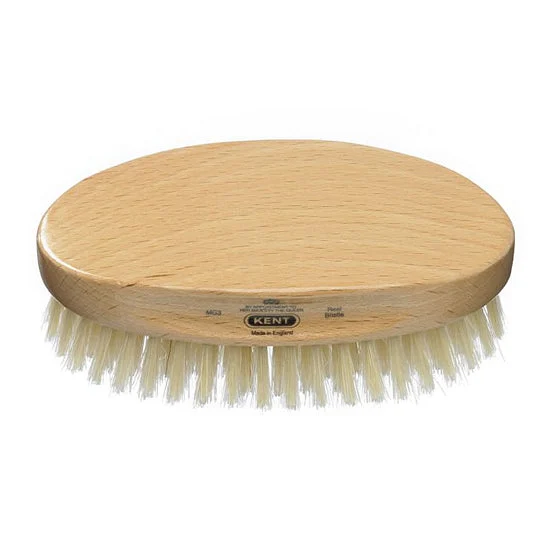 Kent Handmade Oval Pure White Bristle Brush for Men