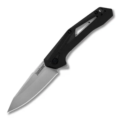 Kershaw Airlock Folding Knife 3 Inch Plain Bead Blasted Drop Point KS1385