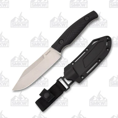 Kershaw Camp 5 Fixed Blade Knife 4.75 Inch Plain Stonewash Clip Point KS1083