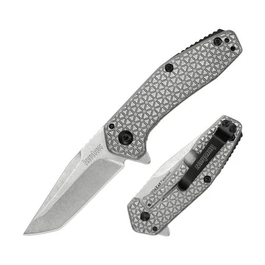 Kershaw Cathode 1324 Assisted Folding Knife 2.25in Stonewashed Tanto Blade