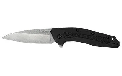 Kershaw Dividend 3″ Plain Stnwash Black