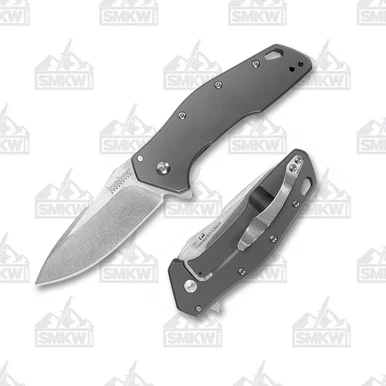 Kershaw Eris Folding Knife Gray 3in Plain Stonewash Modified Drop Point KS1881