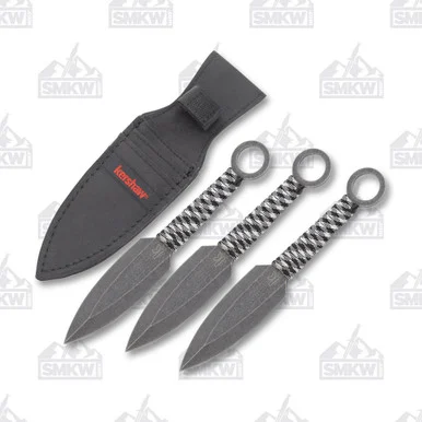 Kershaw Ion Fixed Blade Knife 3 Piece Training Knives Set 4.12in Paracord Wrapped KS1747BWX