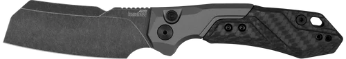 Kershaw Launch 14 Automatic 3.38" Cleaver Plain Black Oxide Blackwash CPM 154 SS, Blade Black Anodized Aluminum/Carbon Fiber Handle