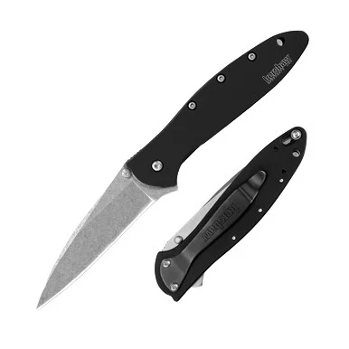 Kershaw Leek Folding Knife Stonewash Black KS1660SWBLK