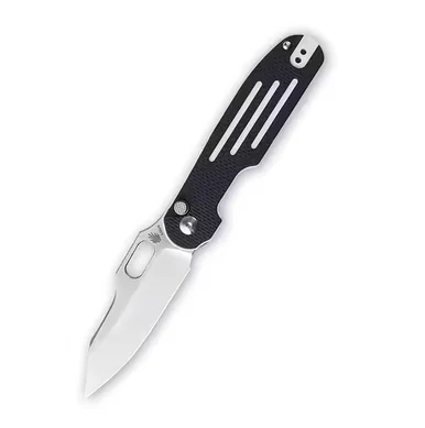 Kizer Cormorant Folding Knife 3.23in Plain Edge Black White Stripe G10 KI4562A2