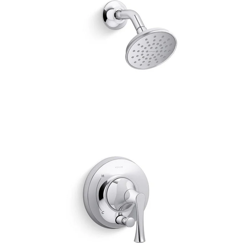 KOHLER Buckley One Handle Single Function Shower Faucet in Polished Chrome (Trim Only) | Ferguson