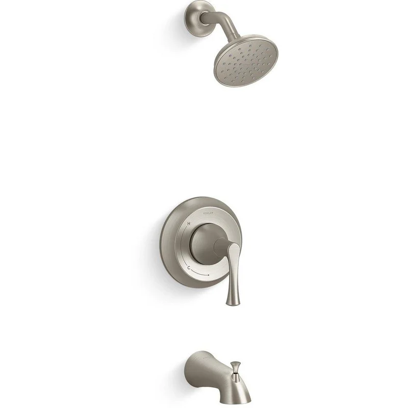 KOHLER Buckley Rite-Temp Single Handle Bathtub & Shower Faucet in Vibrant Brushed Nickel (Trim Only) | Ferguson