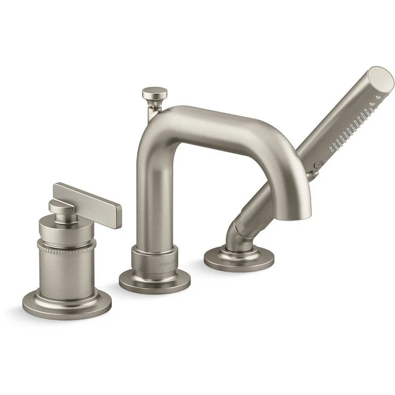 KOHLER Castia by Studio McGee Single Handle Roman Tub Faucet with Hand Shower in Vibrant Polished Nickel | Ferguson