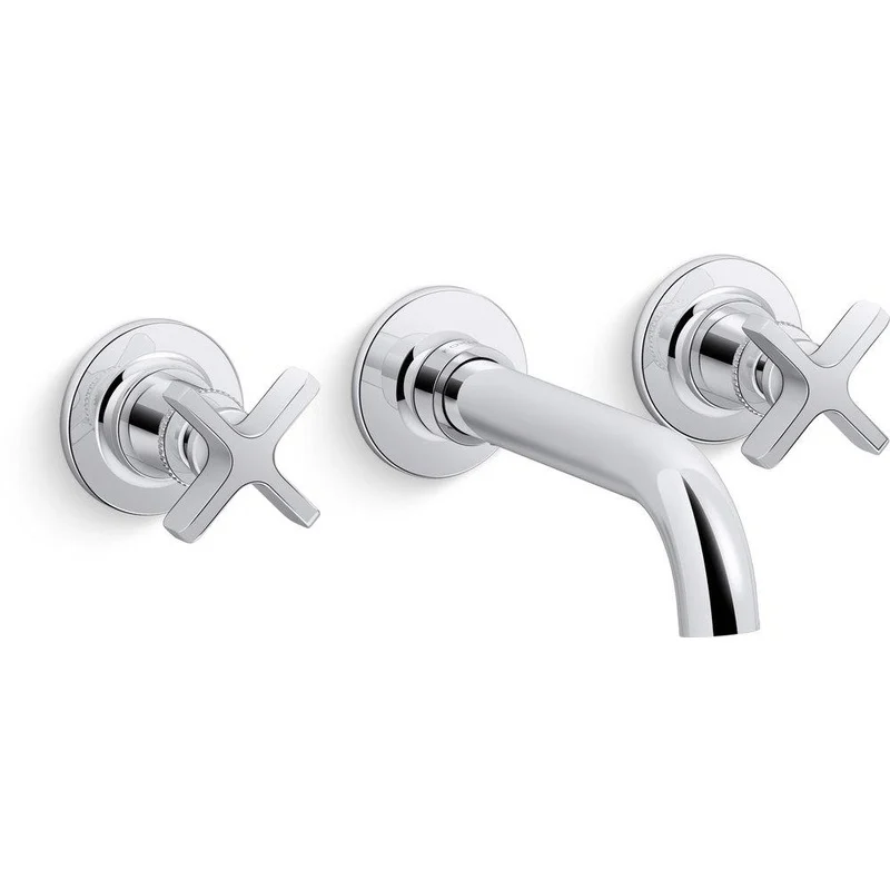 KOHLER Castia by Studio McGee Two Handle Wall Mount Bathroom Sink Faucet in Polished Chrome | Ferguson