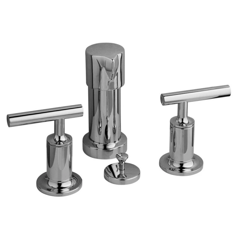 KOHLER Purist Double Lever Handle Vertical Bidet Faucet in Polished Chrome | Ferguson