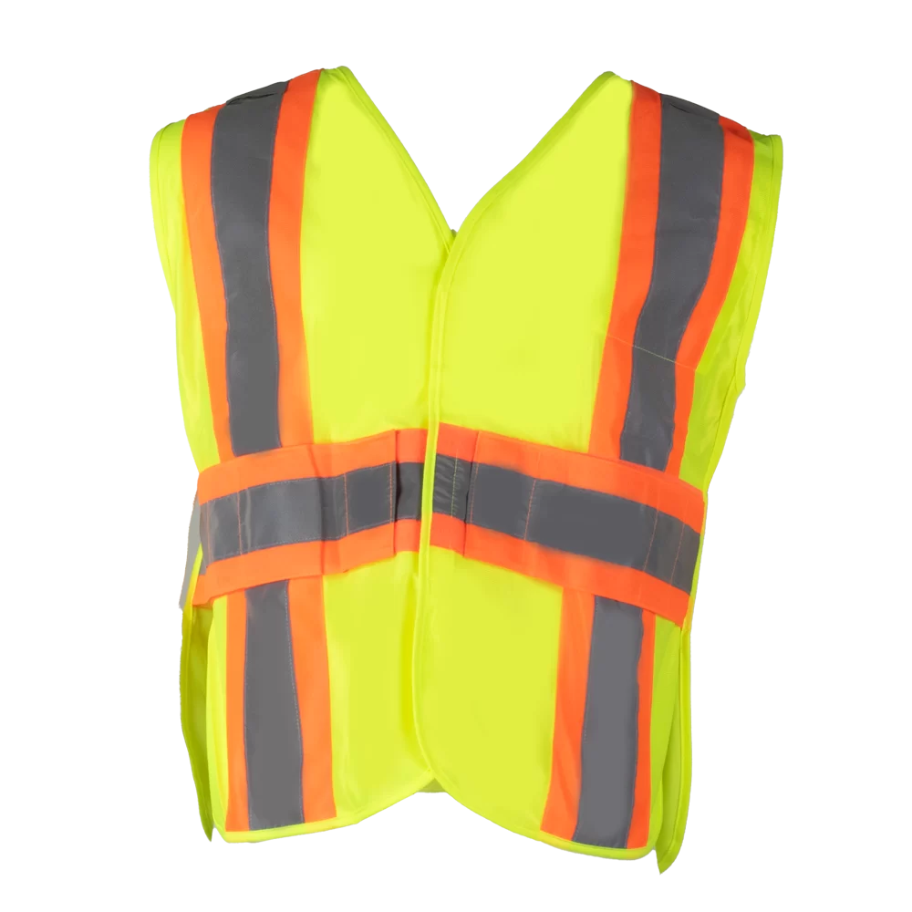 Lakeland Solid Poly Hi Viz Lime/Yellow Open Sided Vest, Oversized (3XL-5XL)