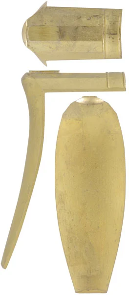 Lancaster Style Buttplate, wax cast brassOverall length 5", width 1-7/8", comb 2-9/16"