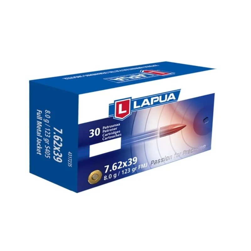 Lapua 7.62x39mm 123 gr FMJ – Precision Rifle Ammunition | 600 Rounds