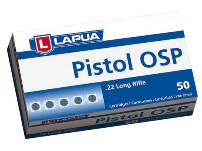 Lapua Pistol OSP Ammunition 22 Long Rifle 40 Grain Lead Round Nose