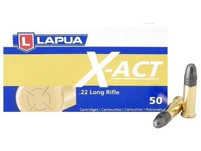 Lapua X-Act Ammunition 22 Long Rifle 40 Grain Lead Round Nose