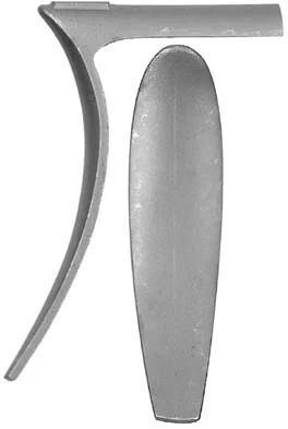 Late Hawken Narrow Buttplate, wax cast steelOverall length 4-15/16", width 1-2/10", comb 2-7/8"