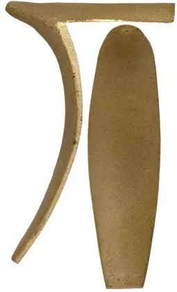 Late Style Buttplate, sand cast brassOverall length 4", width 1-1/8", comb 2-1/2"
