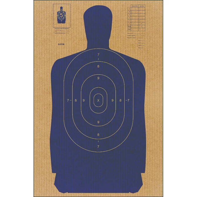 Law Enforcement Targets Cardboard Full-Size Standard B-27 Silhouette. Pack of 100.