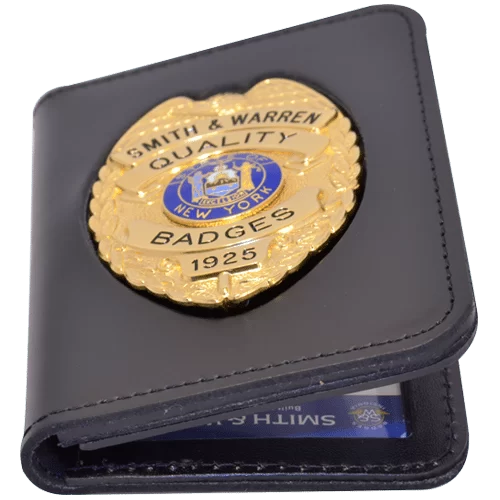 Leather Book Style Case, Double ID w/ Outside Badge Mount