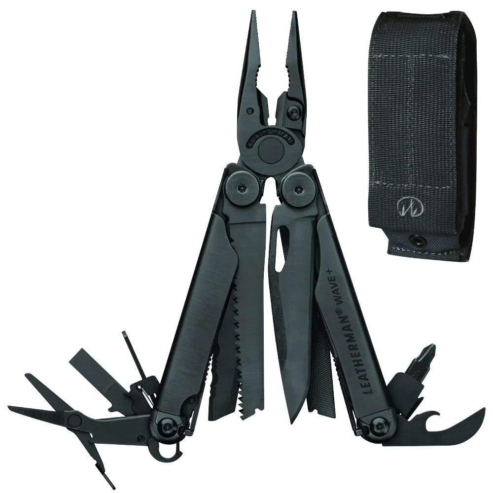 Leatherman Wave + Black Multi-Tool with Black MOLLE Sheath
