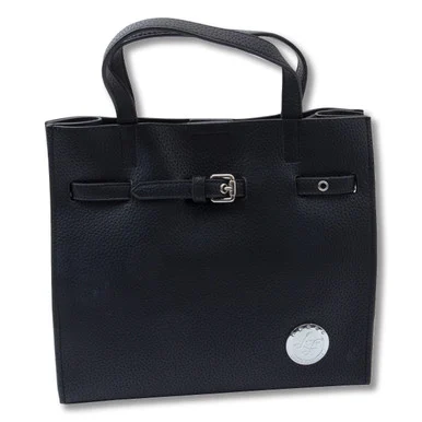 Leda's Fashions Black Textured Faux Leather Tote LPP8205BLK