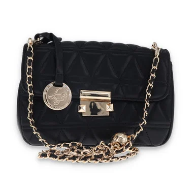 Leda's Fashions Small Quilted Black Clutch Purse LPP2006BLK