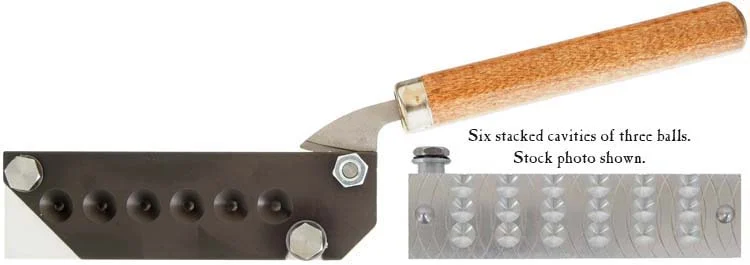 Lee Buckshot Mold, .240" diameter No. 4 buckshot,18 cavity, six (6) stacks of three (3) balls, with cam-action sprue plate,requires #LEE-HANDLE