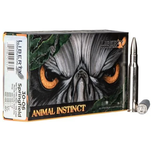 Liberty Ammunition LAHAC3006042 Animal Instinct 30-06 Springfield 100 gr Copper Hollow Point 20 Bx/ 10 Cs