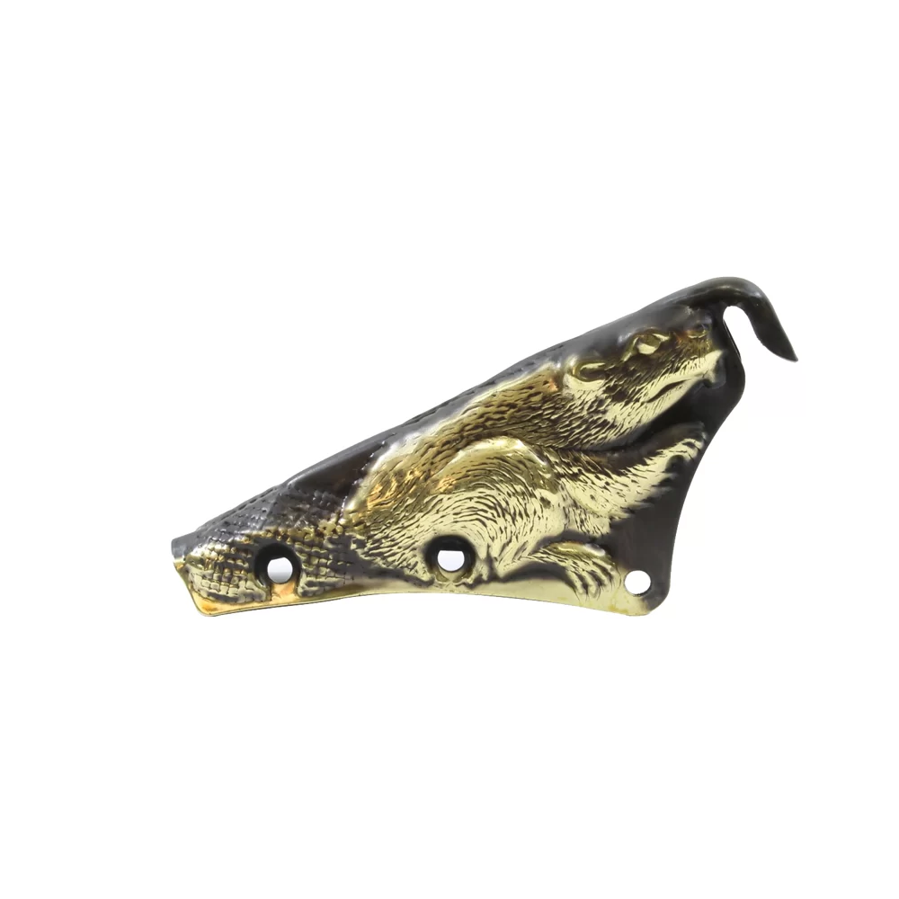 Liberty Artworks Brass 3D Carved Beaver Front Holder with Fasteners