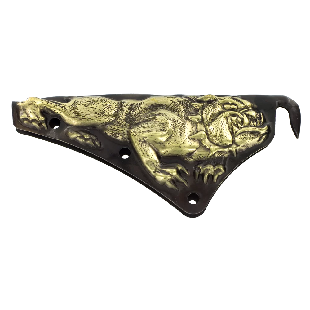 Liberty Artworks Brass 3D Carved Bulldog with Fasteners