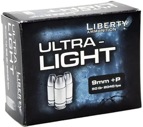 LIBERTY ULTRA LIGHT 9MM +P 9MM LUGER 50GR HP 20RD