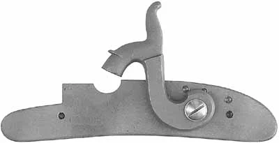 lock, percussion, H.E. Leman Trade Rifle, left hand, by L&R
