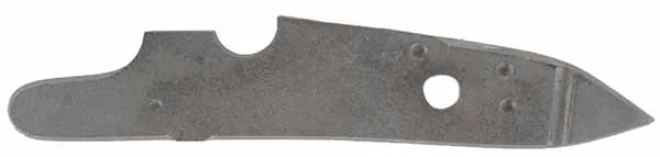 Lock plate, left, wax cast steel, 5.3" x .98", as cast