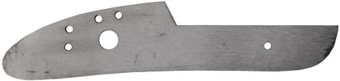Lock plate, right, wax cast steel, 5.17" x 1.06", cut for bar