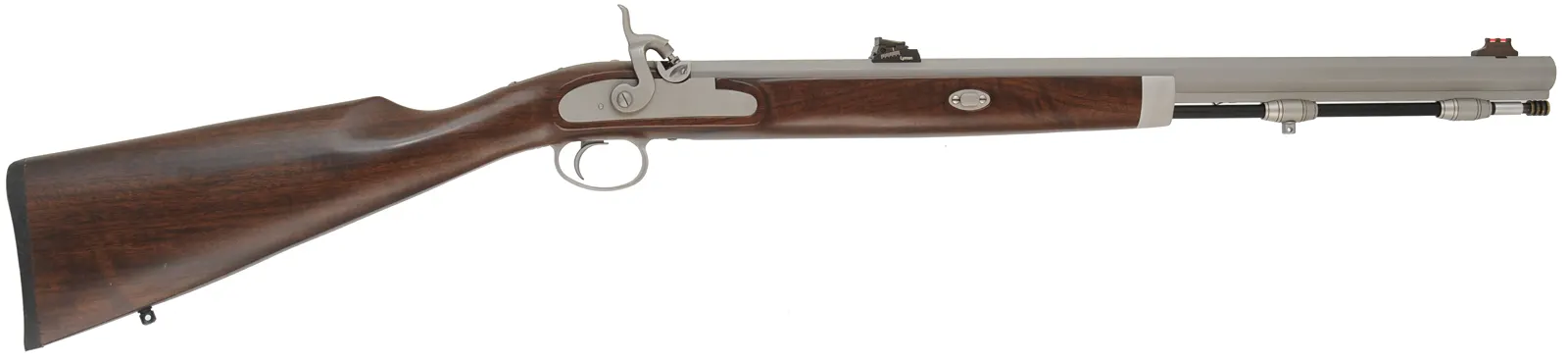 Lyman Deerstalker,.50 caliber, 24" stainless barrel,percussion, walnut, stainless, rubber recoil pad,fiber optic sights, used by InvestArm, Italy