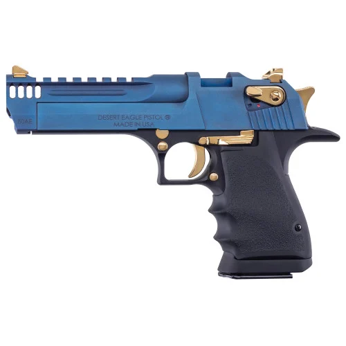 Magnum Research Desert Eagle 50AE, 5" Barrel, Black-CRB Blue-Gold, 7rd