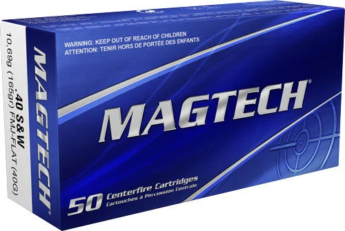 Magtech 40G Sport Shooting Range/Training Flat Full Metal Jacket Flat Nose FMJFN 165 Grain .40 S&W