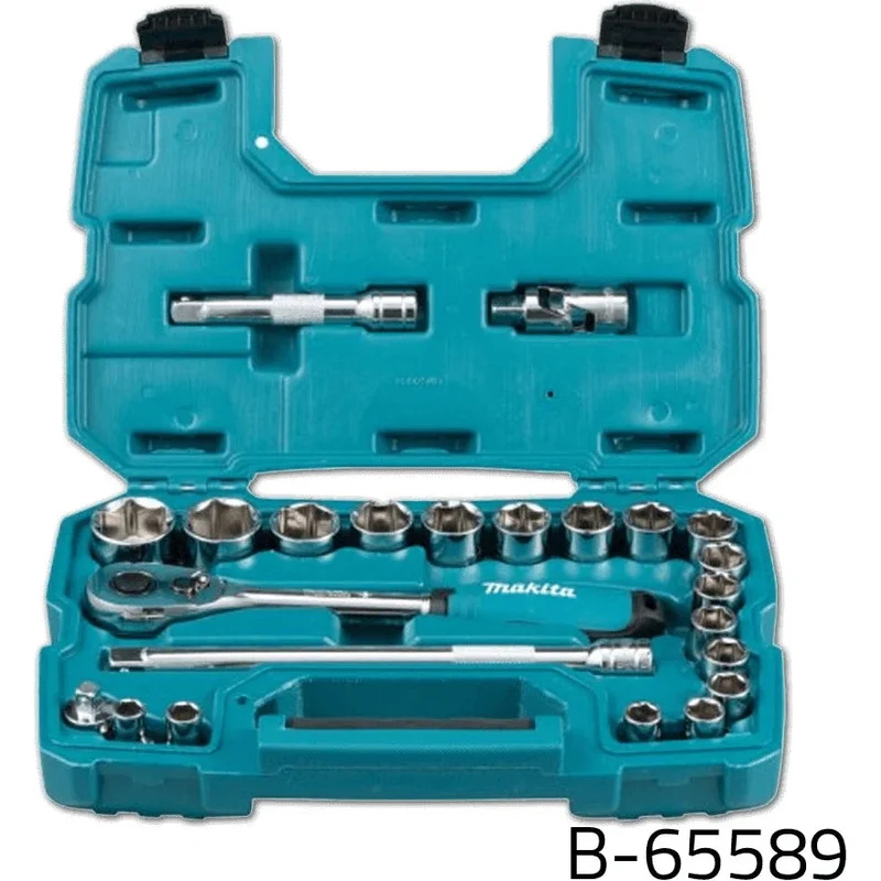 Makita B-65589 23pcs 1/2″ Dr. Ratchet & Socket Wrench Set