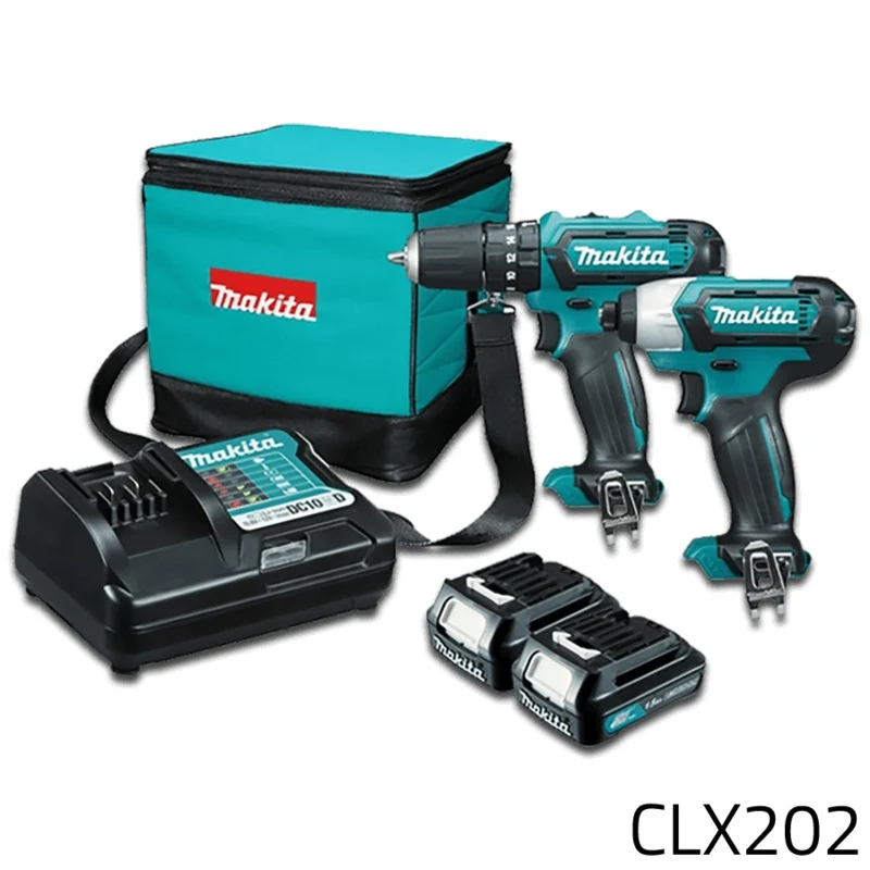 Makita CLX202 12V (CXT-Series) Cordless Combo Kit (Impact Driver – Hammer Drill)