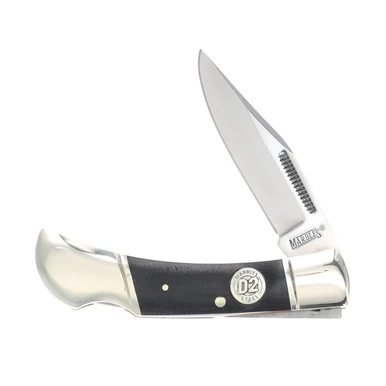 Marble's MR432 2.62in Polished D2 Clip Point Black Canvas Micarta MR432