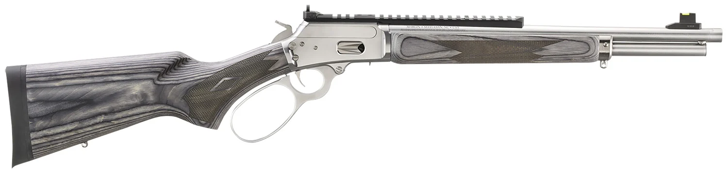 Marlin 70433 1894 SBL 357 Mag 8+1 16.10″ Stainless Polished Threaded Barrel& Picatinny Rail Receiver, Fixed Gray Laminate Stock