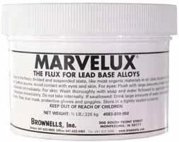 Marvelux,lead casters flux,8 oz. jar